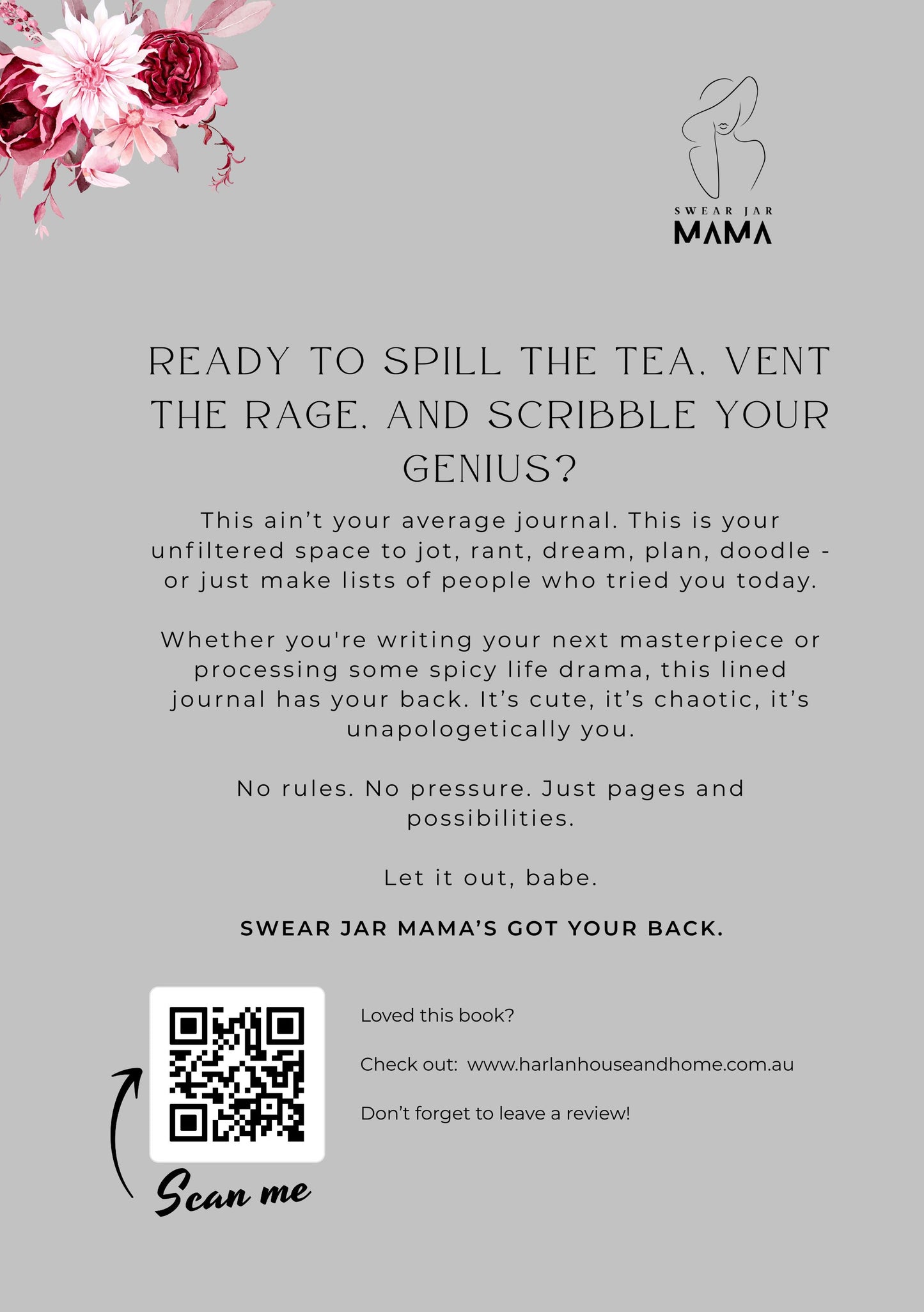 Lined Journal PDF – No Filter Series by Swear Jar Mama | Sassy Printable Notebook