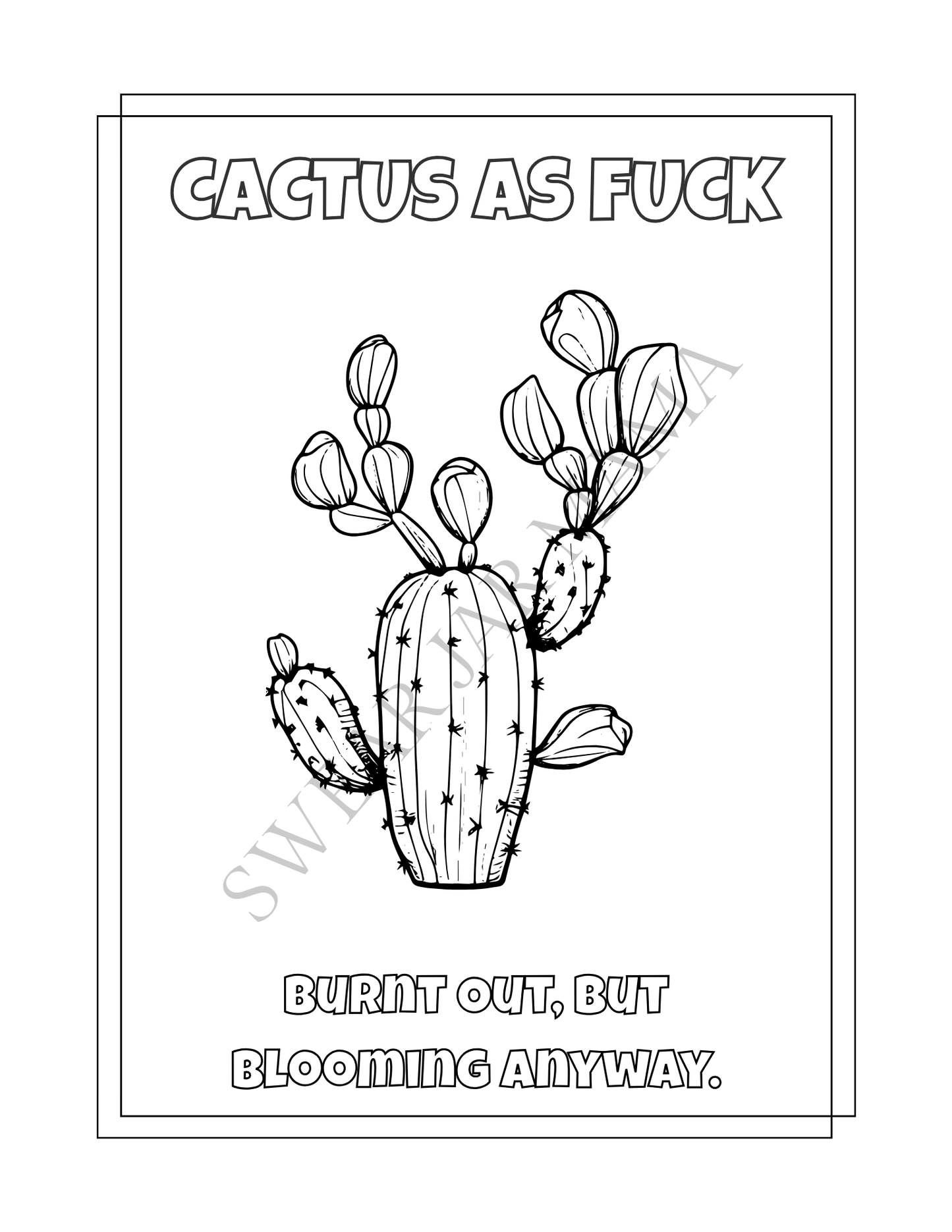 Rude swearing design from Sht’s Fcked colouring book – Printable adult PDF for stress relief and fun