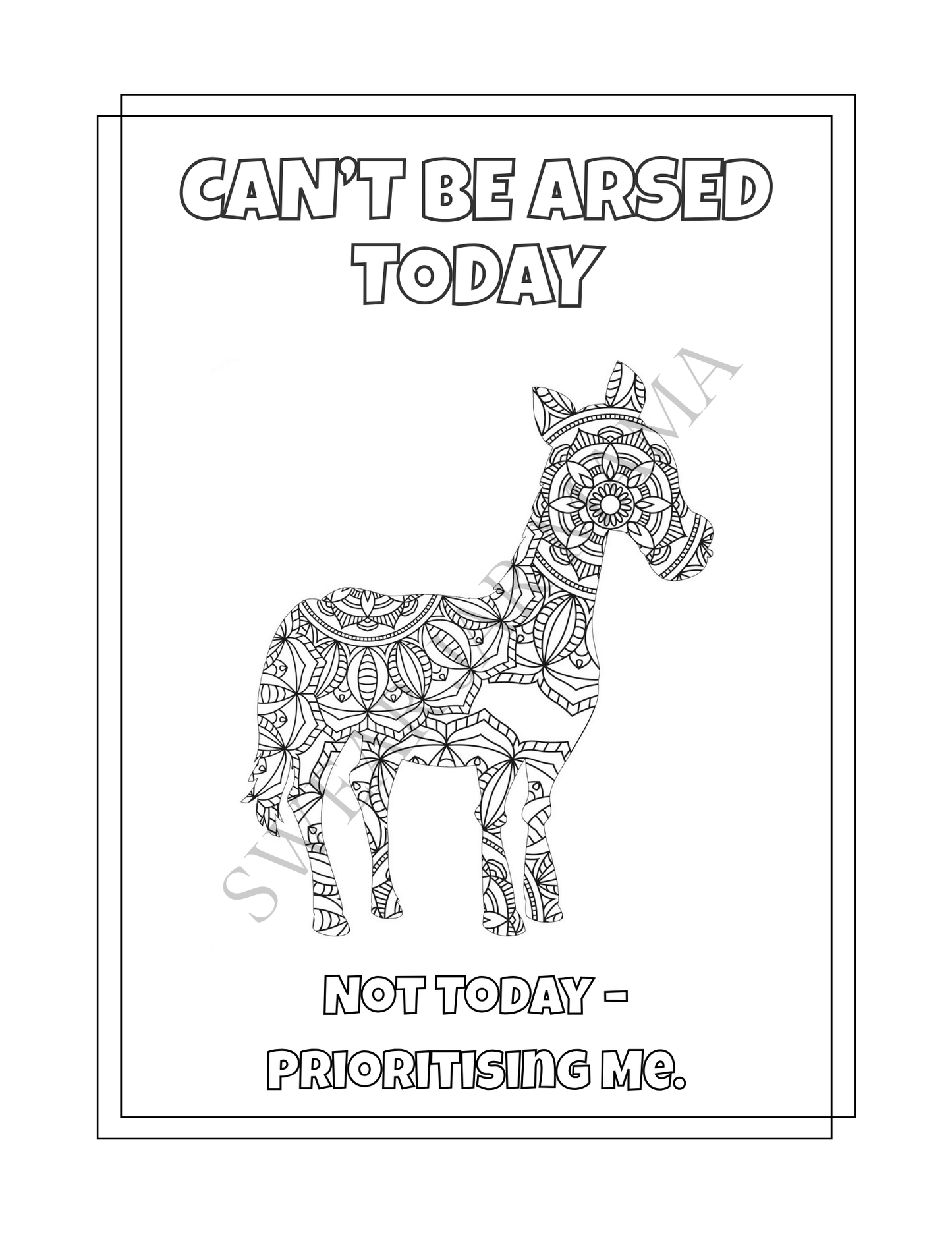 Rude swearing design from Sht’s Fcked colouring book – Printable adult PDF for stress relief and fun