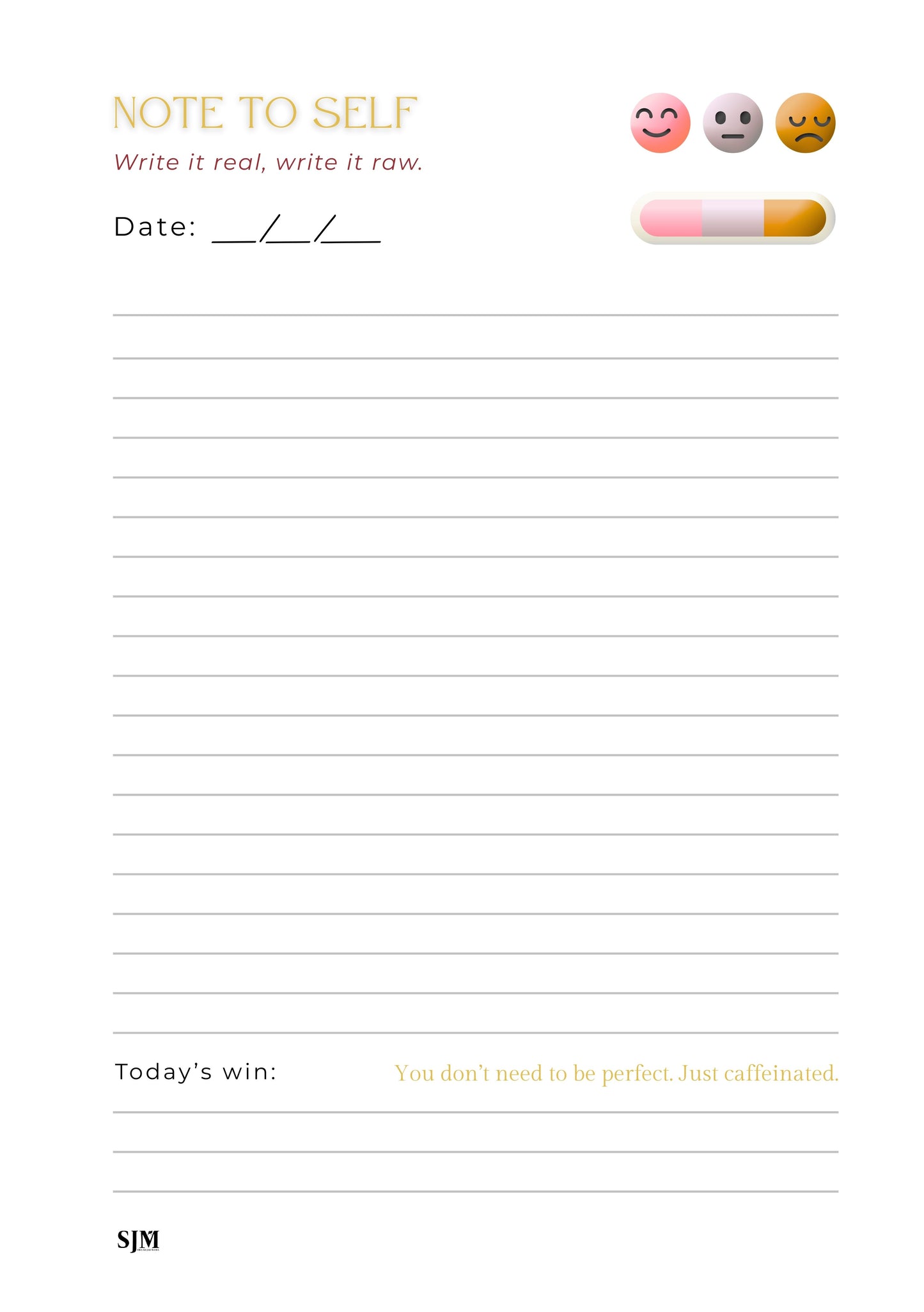 Lined Journal PDF – No Filter Series by Swear Jar Mama | Sassy Printable Notebook