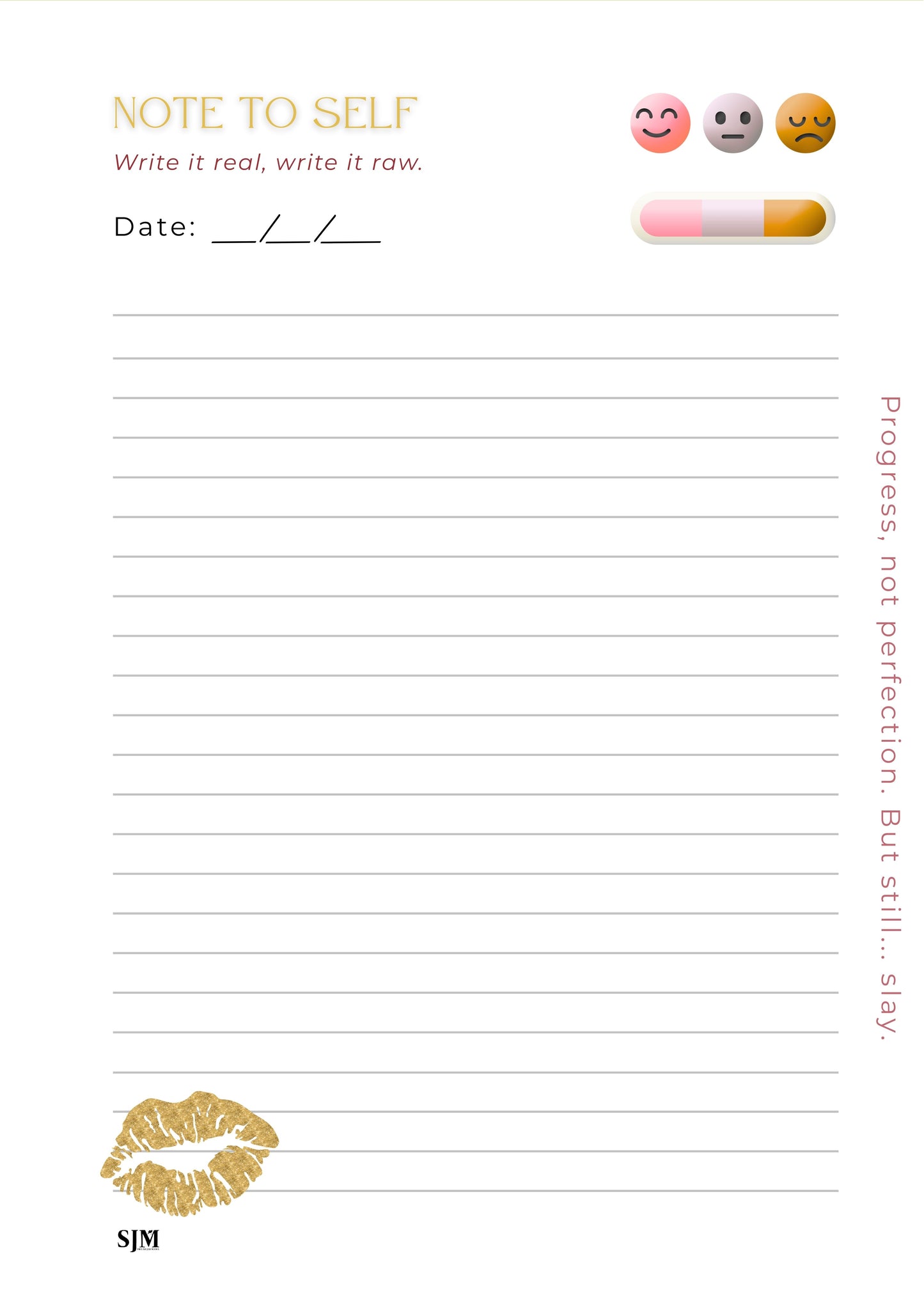 Lined Journal PDF – No Filter Series by Swear Jar Mama | Sassy Printable Notebook