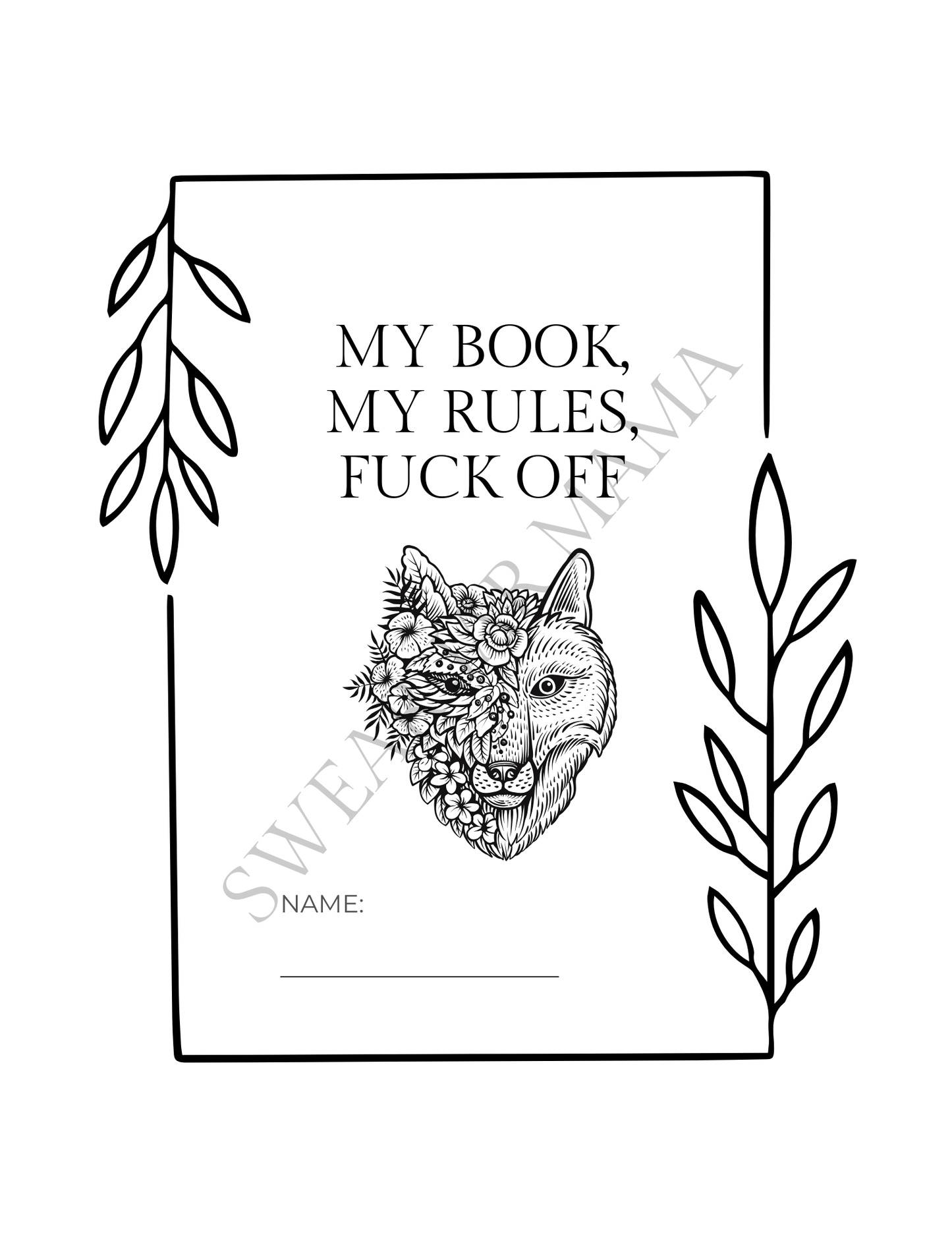 Sample page from Sht’s Fcked, Let’s Colour – The Aussie Swear Word Edition showing swearing Aussie-themed design