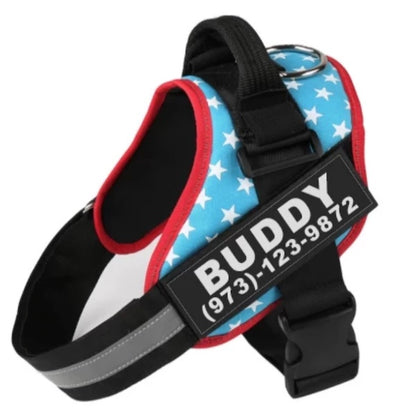 Personalised Custom Reflective Breathable Dog Harness NO PULL Adjustable Pet Harness For Small Large Dog Harness Vest With Patch
