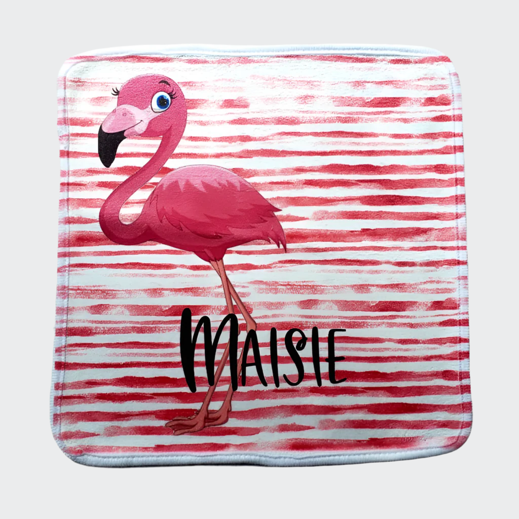 Personalised Face Washer - Flamingo