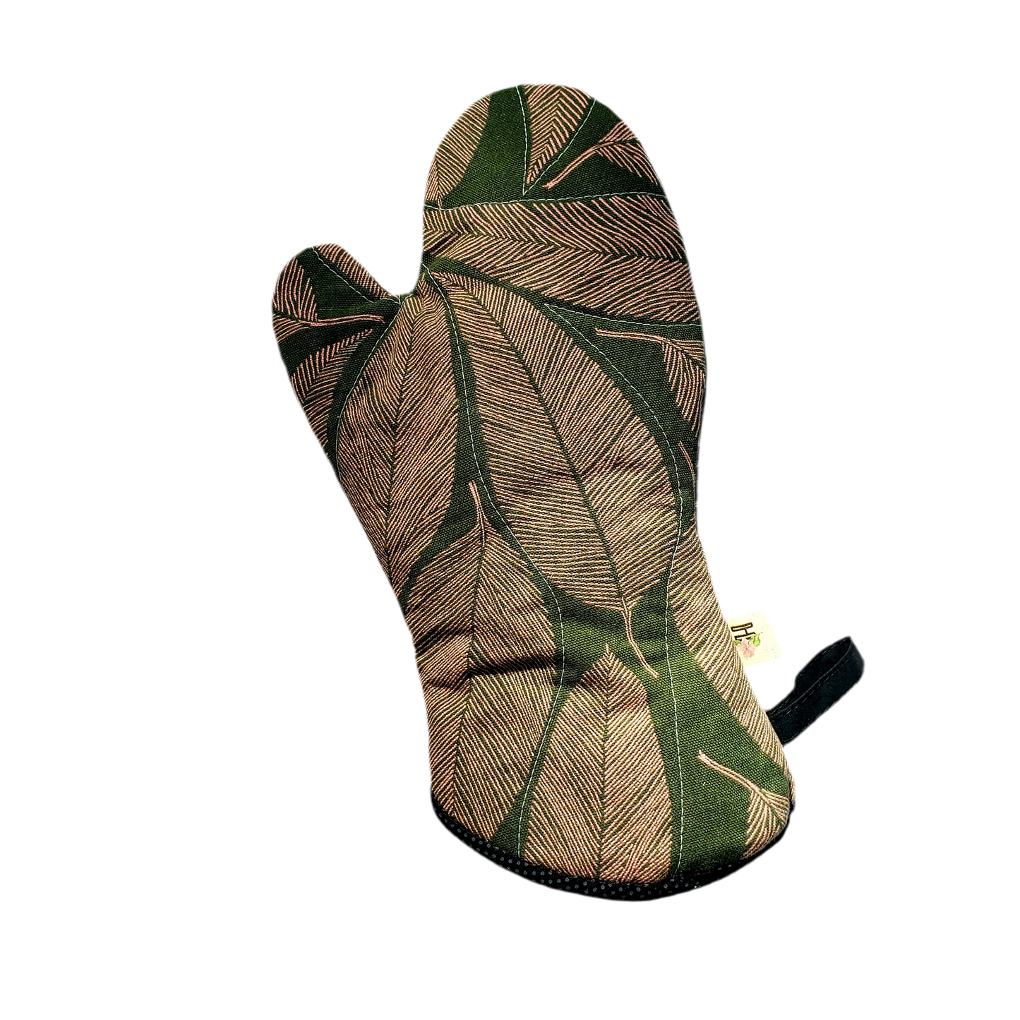 Heat proof oven mitt - Khaki ferns