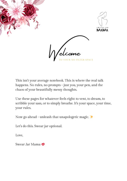 Lined Journal PDF – No Filter Series by Swear Jar Mama | Sassy Printable Notebook