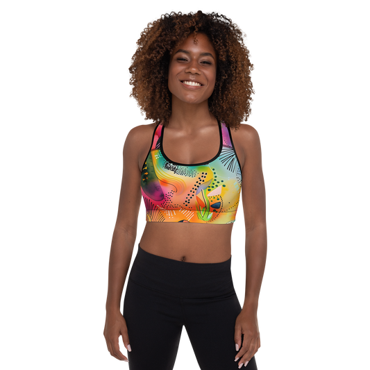 Bold Watercolour | Activewear Set - Sports Bra and High-Waisted Bike Pants
