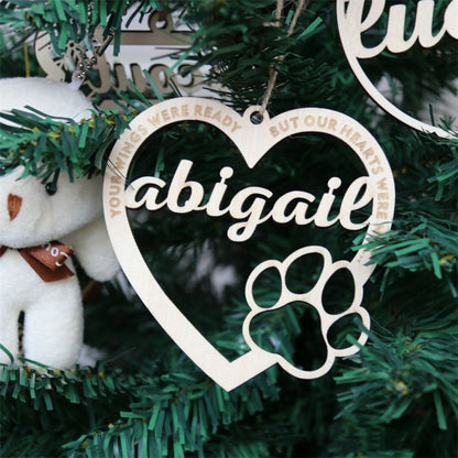 Christmas Tree Wooden Pendant Personalised Pet Name
