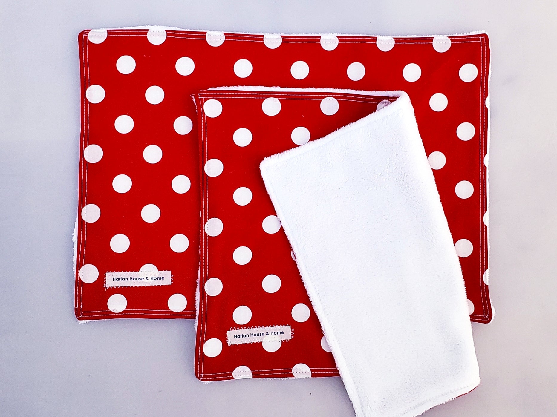 Burp Cloth: Spotty Red - Harlan House & Home