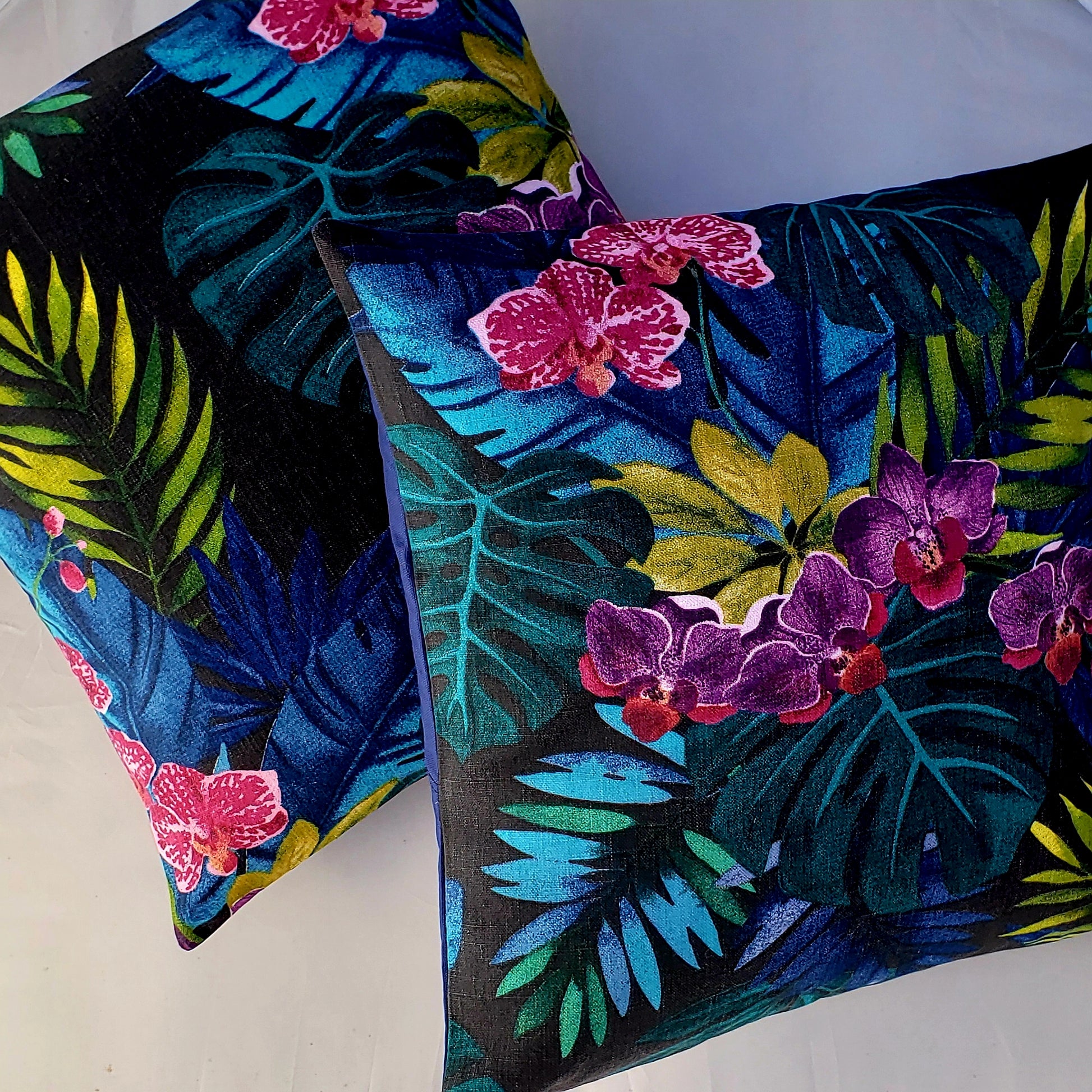 Orchid on Charcoal Cushion Cover - Harlan House & Home