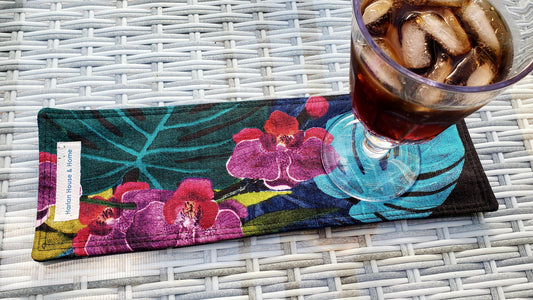 Orchid on Charcoal Coastie / Drink Runner - Harlan House & Home
