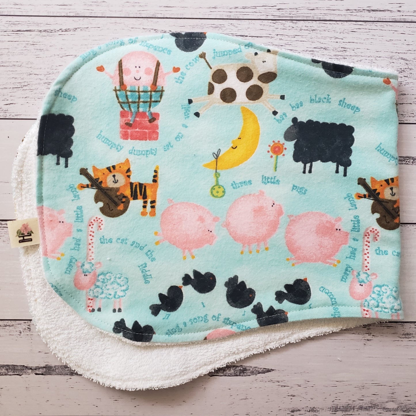 Nursery Rhymes Blue Burp Cloth