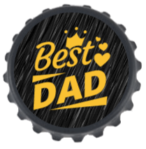 Bottle Opener Fridge Magnet - Best dad (crown)