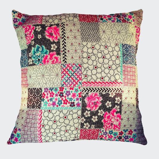 Pink patchwork tapestry cushion cover - Harlan House & Home