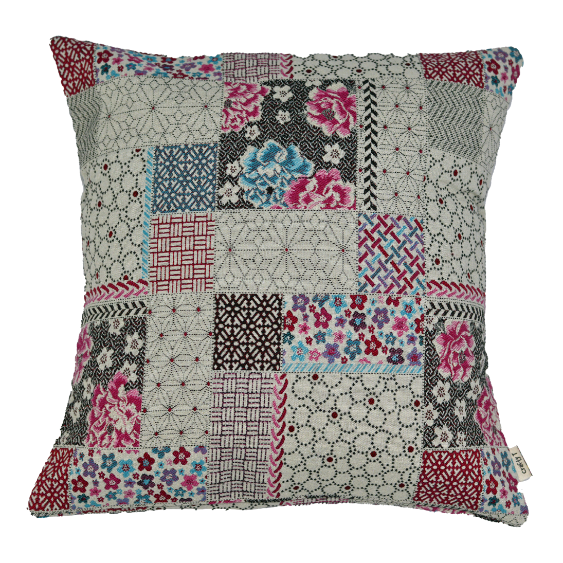 Pink patchwork tapestry cushion cover - Harlan House & Home