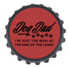 Bottle Opener Fridge Magnet - Dog dad - man at the end of the leash