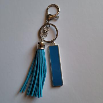 Personalised tassel key ring (Cobalt Blue)