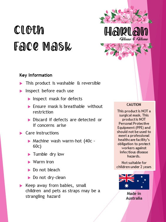 Face Mask Information Sheet (Digital File only)