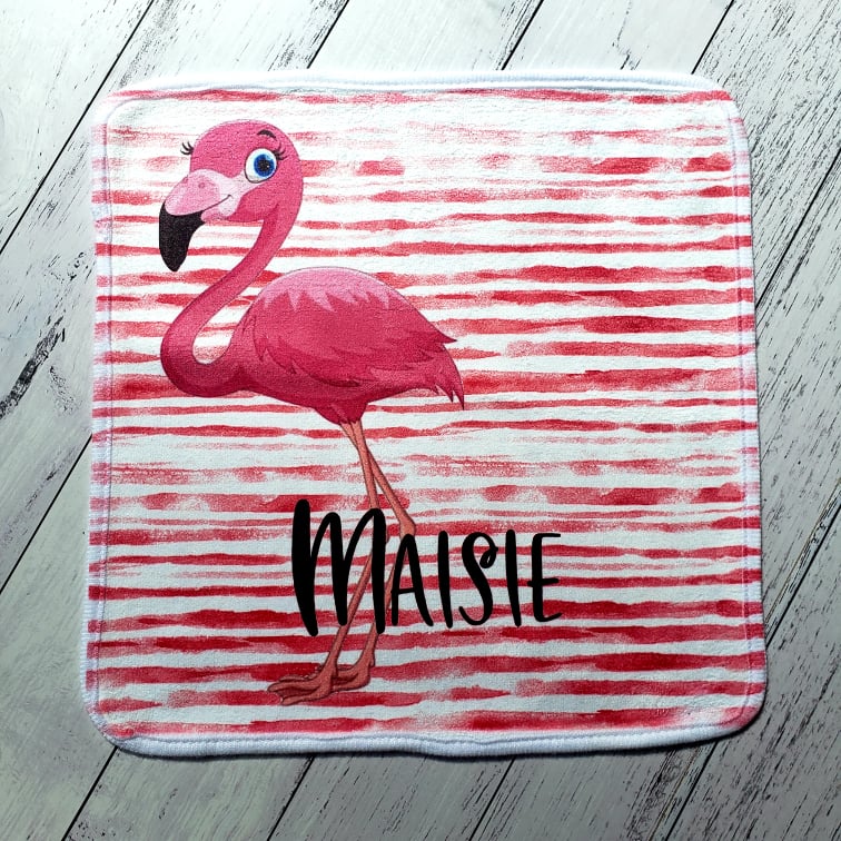 Personalised Face Washer - Flamingo