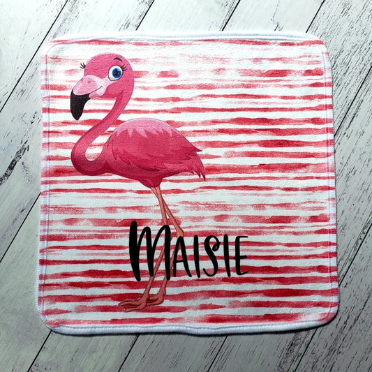 Personalised Face Washer - Flamingo