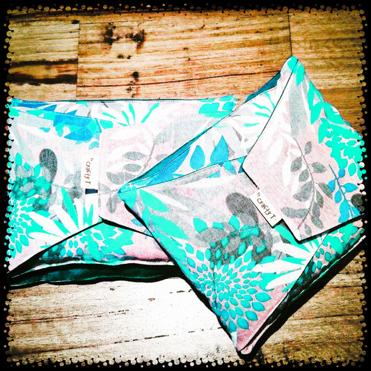 Happykneeler™ Therapeutic Wraparound Heat & Ice Pack - Teal Floral and Teal reverse - Harlan House & Home