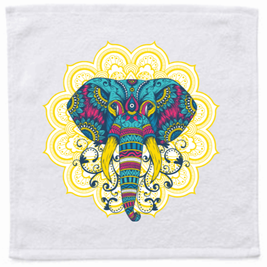 Personalised Face Washer - Mandala Elephant