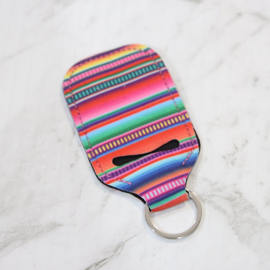 Hand Sanitiser Bottle Holder Key Ring - Stripes