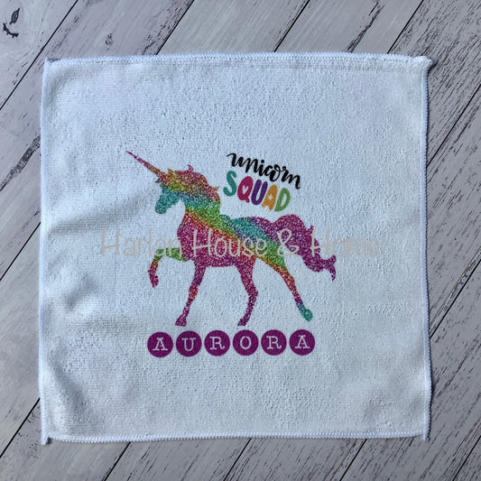 Personalised Face Washer - Unicorn Squad