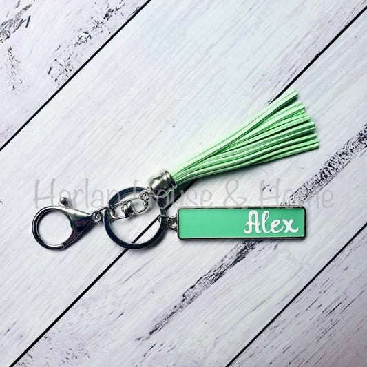 Personalised tassel key ring (Mint)